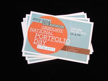 National Portfolio Day flyer designed by Joe Prichard, Office of Public Affairs, CalArts
