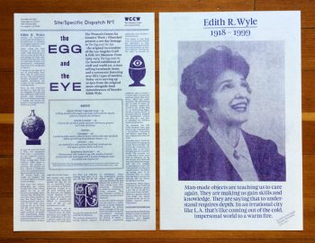 Kate Johnston, The Egg and the Eye Broadsheet, WCCW Site Specific Dispatch #1 from Craft and Folk Art Museum. 2014
