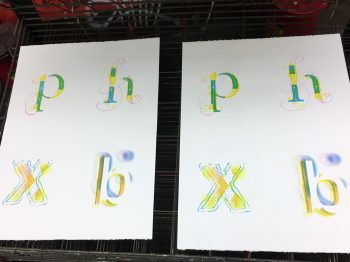 Type screenprints.

